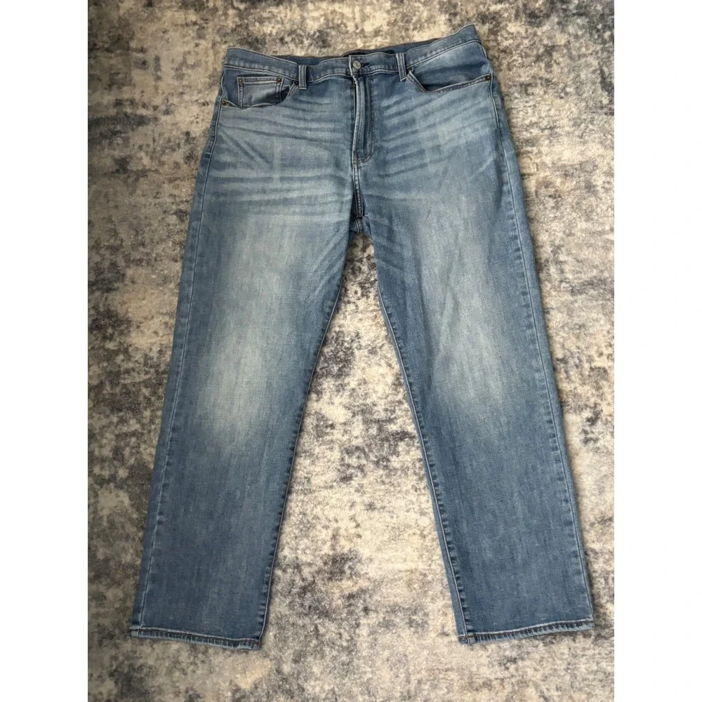 Lucky Brand 329‎ Classic Straight Jeans Mens 36x30 Blue Denim Whiskered Stretch
